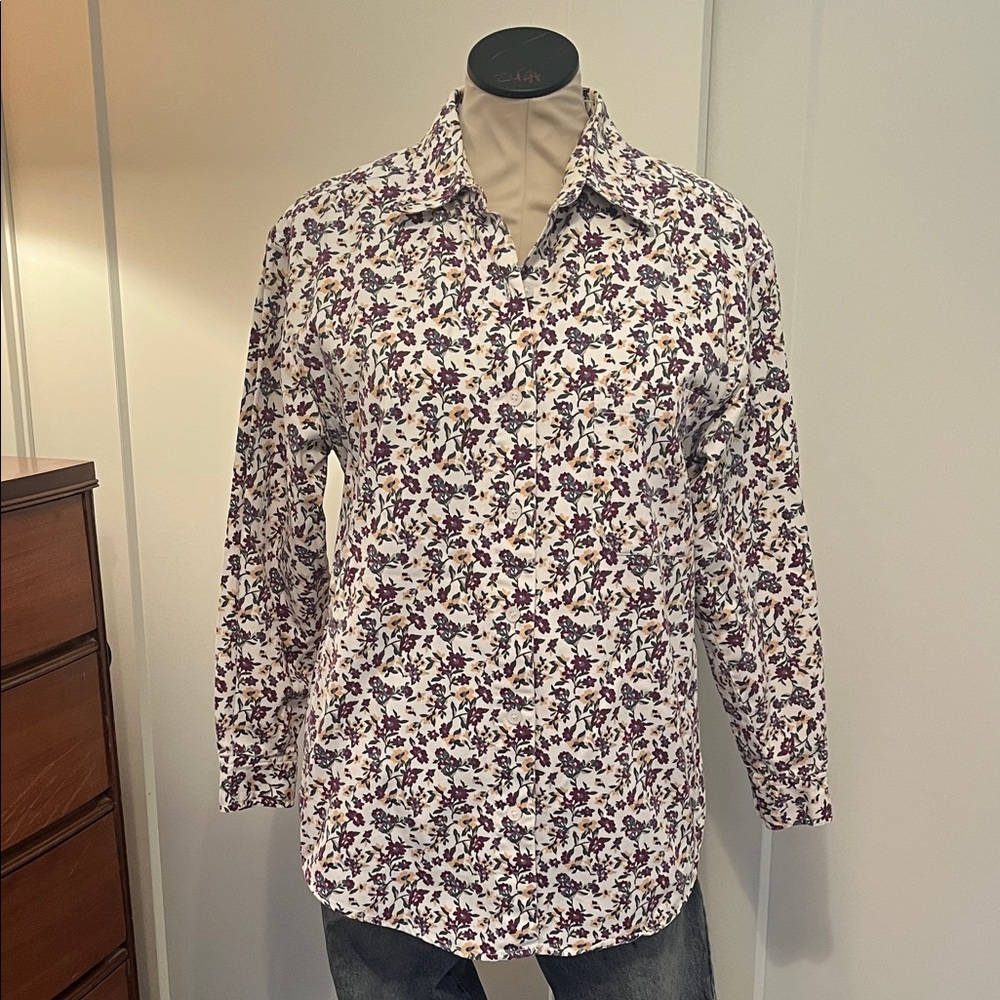 Vintage 80’s Floral Print Button Front Shirt